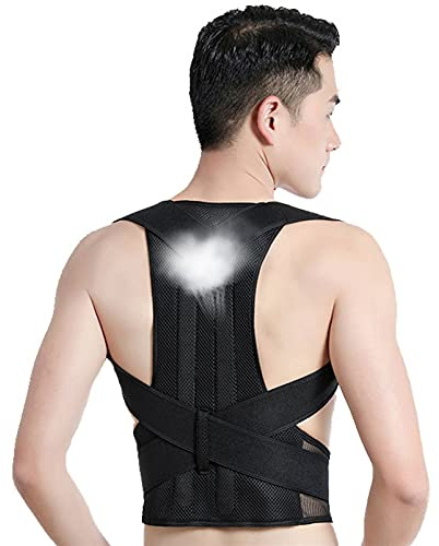 Full Back Support Posture Corrector for Men Women Plus Size Adjustable Posture Therapy-Belt Waist Brace Provides Support for Shoulder Clavicle Back (Color : Black Size : Small) (Black X) (Black Sma