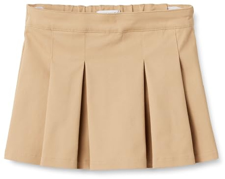 Amazon Essentials Falda Pantalón Plisada de Uniforme Niña, Bronceado Caqui, 8 años