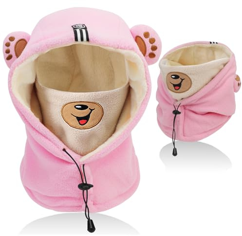 AYPOW Cagoule d'hiver Coupe Vent Enfant, Multifonction Cache-Cou Masque de Ski Bonnet en Polaire Chaude, Balaclava Casquette Chapeau Tour de Cou Écharpe pour Garçons Filles Tout-Petits Plein Air