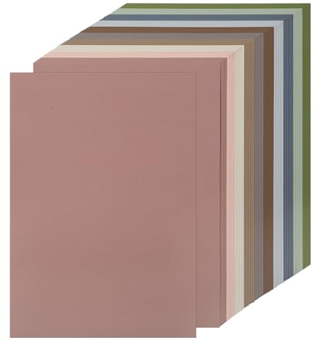 A4 blandad Morandi kartong 10 färger 60 ark 250 gsm/92 lb kartong | Uncle Paul vintage tjockt kortpapper för gör-det-själv-inbjudningar, hantverk och tryckprojekt UAP30MX60