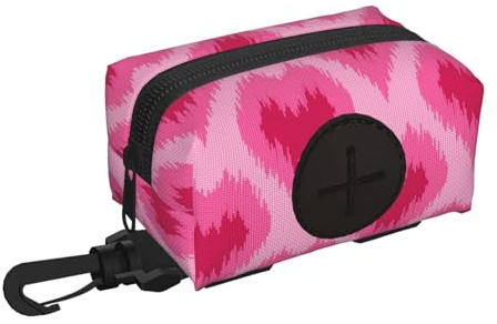 Porta sacchetti per escrementi di cane in stile etnico con cuori disegnati a mano, distributore portatile di sacchetti per la spazzatura