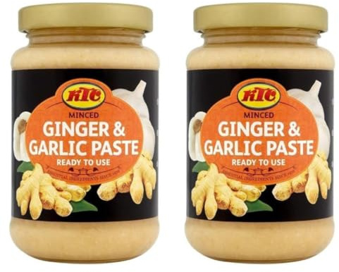 KTC Pasta de Jengibre y Ajo Pack de 2 x 210 g | Ginger & Garlic Paste | Cocina Asiática e Internacional | Ideal para Currys, Carnes y Salteados