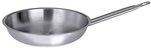 Contacto Edelstahl Bratpfanne 28 cm, seidenmatt gebürstet, verkapselter Sandwichboden, induktionsgeeignet