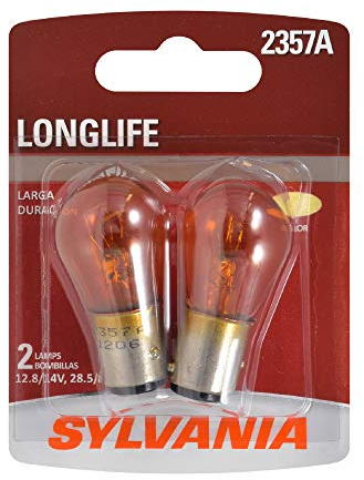 SYLVANIA - 2357A Amber Long Life Miniature Bulb, (Contains 2 Bulbs)