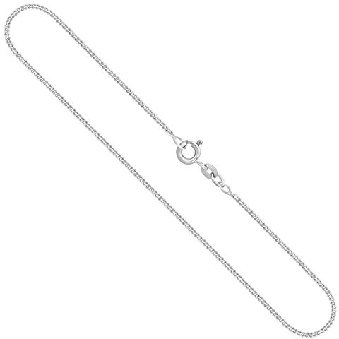 EDELIND Goldkette, Panzerkette flach Weißgold 333/8 K, Länge 40 cm, Breite 1.4 mm, Gewicht ca. 2.4 g., NEU