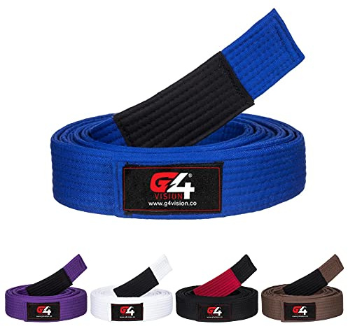 G4 Jiu Jitsu BJJ Belts Brazilian Adult A1 A2 A3 A4 Black Brown Purple Blue White (Blue, A3)