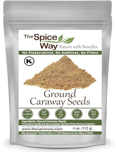 The Spice Way Caraway Seeds - Ground (4 oz) key ingredient in harissa, great for rye bread, pickles, sauces and spice blends.