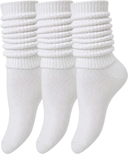 Winterlace 3 Pairs Slouch Socks for Women, Soft Extra Long Scrunch Knee High Sock, Bulk Pack