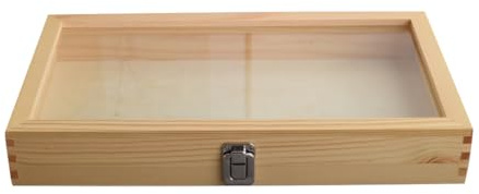 TOPBATHY Vitrine D'exposition Pour Spécimens De Boîte En Bois Avec Serrure En Métal Étui De Rangement Robuste Pour La Collecte De Spécimens