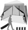 COSTWAY 3x3 m Pop Up Pavillon mit Moskitonetz und Sandsäcke, Faltpavillon faltbar, UV-Schutz 50+, Gartenzelt Partyzelt stabil, Gartenpavillon für Garten, inkl. Rolltasche (Grau)
