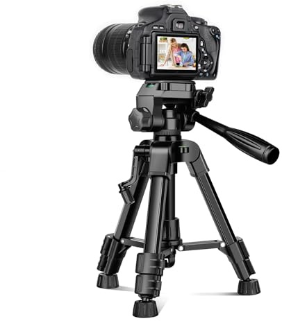 JOILCAN Mini Tripod for Camera, 25 Tabletop Camera Tripod, Portable Travel Tripod with Phone/Tablet Holder, Lightweight Aluminum Tripods for DSLR Phone Spotting Scope