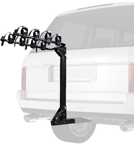 Good Homie Portabici per Gancio di Traino per 4 Biciclette, Carico di 141 Libbre, con Ricevitore per Gancio da 2, Culle E Cinghie di Fissaggio, Portabici per Auto, Camion