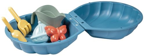 Smoby Life - Mini Sabbiera Doppia - A forma di conchiglia - Paletta, rastrello, stampo per sabbia, annaffiatoio - Materiale riciclato - Dai 18 mesi - Prodotto in Francia