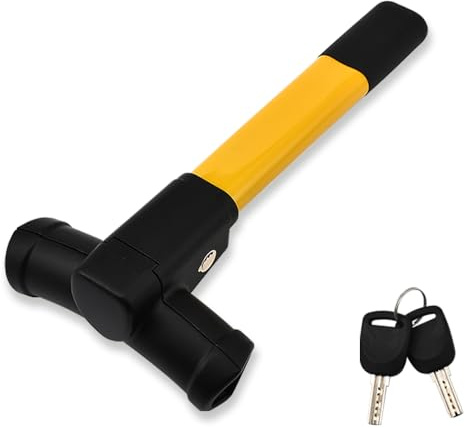 XIMINZ Bloqueo de volante – Dispositivo antirrobo de seguridad resistente con bloqueo ajustable – 2 llaves para coches, camiones y SUV (amarillo)
