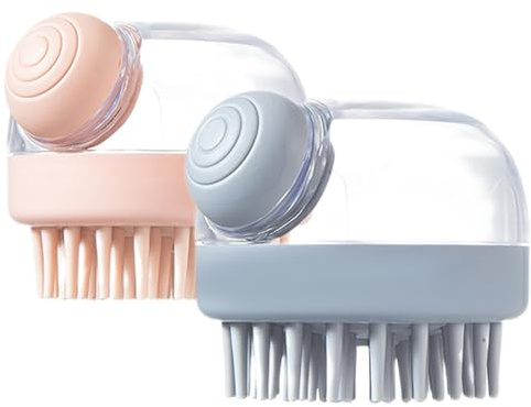 Scalp Massager Hair Growth, 2 Pack Hair Scrubber for Scalp Massage Tool Brush, Head Massager Scalp Shampoo Brush (Pink, Blue)