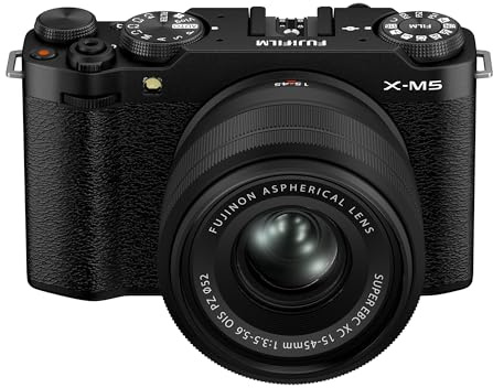 FUJIFILM X-M5 Mirrorless Digital Camera XC15-45mmF3.5-5.6 OIS PZ Lens Kit - Black