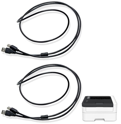 DAQUN 2 Pcs USB Printer Cable, Printer Cable USB Type B 1.8M USBS 2.0 A to B Cord for Universal Printers/Scanner/Fax (Black)