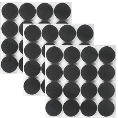 Leucasa 48 Piezas Protector Patas Sillas 30mm Fieltro Adhesivo 5mm Espesor para Patas de Muebles, Patas de Sillas y Protección de Suelos de Madera Noble. (Negro, 30mm)