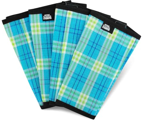 Jeffers Romper Stomper Fly Boots for Horses - Turquoise & Lime Plaid, Medium – Breathable Mesh Leg Wraps for Insect Protection, Stable Accessories for Summer Turnout, Horse Hoof & Leg Care - 4 Pack
