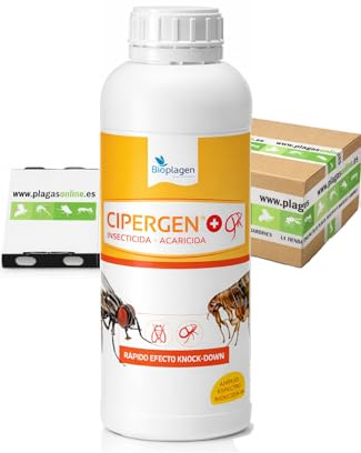 CIPERMETRINA 9,3% Insecticida-Acaricida Concentrado | Mosquitos, Moscas, Pulgas, Cucarachas, Ácaros, Garrapatas.. | Formato: 250ml, Dosis: 10ml/L | Pulverización, Nebulización o Termonebulización