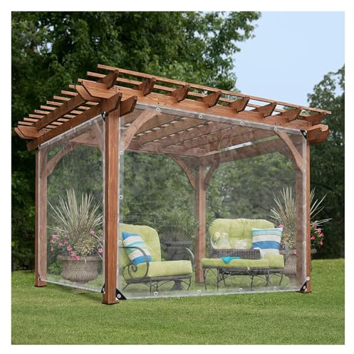 Telone trasparente impermeabile per gazebo e capanno da esterni, copertura trasparente per cortili, pergole, magazzini, tende divisorie (3 x 4,5 m 3 x 4,5 m)