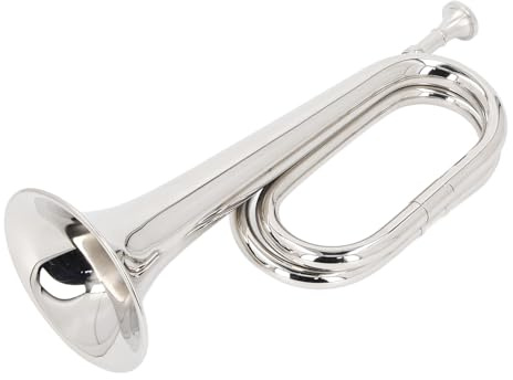 Bediffer Elegante Tromba Militare con di Valvole Facile da Suonare, Tromba da Cavalleria con Corno Curvo 3D per Banda Musicale Dell'orchestra