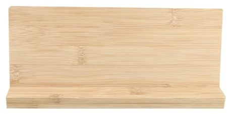 FOMIYES Plaque en Bambou Vierge avec Socle 25 Cm, Panneau Nominatif Naturel pour Bureau et Commerce, Planche D’index et Tableau Codes de Paiement, Accessoire Solide et Décoratif