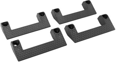 AUNMAS Universal Tool Holder, 4 Pcs Plastic Tool Hook with Buckle and Screws for Hanging Tape Measures Power Tools Safety Glasses on Ladders Workbenches Garages (Black)