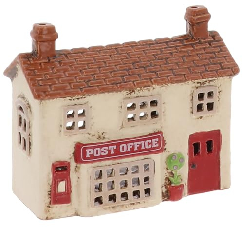Shudehill Giftware Post Office Ceramic Tealight Holder, Hand Finished Village Pottery Cottage Ornament