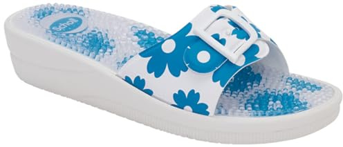 Scholl New Massage, Sandali Donna, Blu, 36 EU