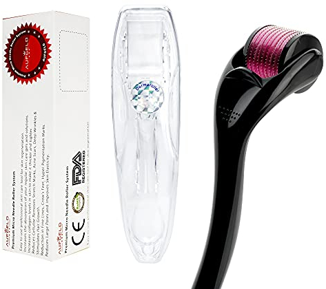 Aufgeld 540 dermaroller 0.5mm con micro-aghi in titanio per la cura della pelle, per le rughe del viso, perdita di capelli, smagliature, ricrescita dei capelli, kit per microneedling
