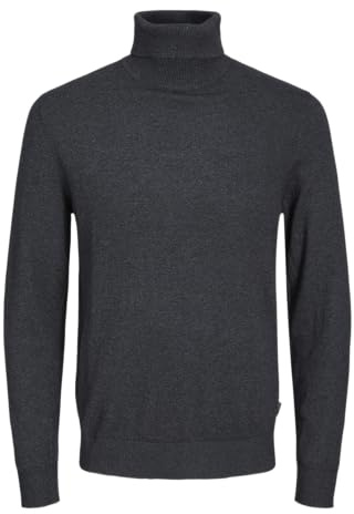 JACK & JONES Jjeemil Knit Roll Neck Noos Camiseta Cuello Alto, Gris (Dark Grey Melange Dark Grey Melange), XX-Large para Hombre