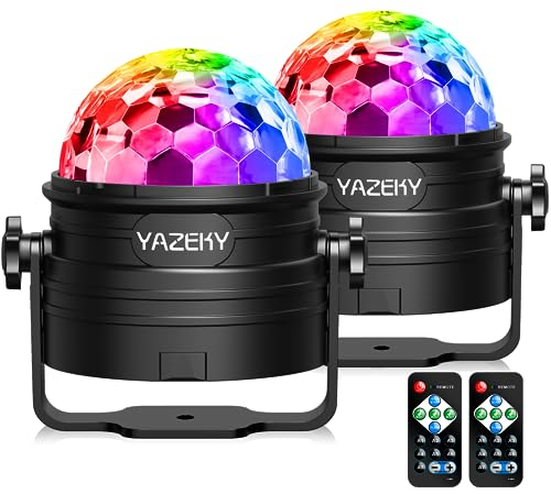 YAZEKY Discolicht Partylicht Kinder Discokugel Musikgesteuert (Multicolor, 2 Stück)