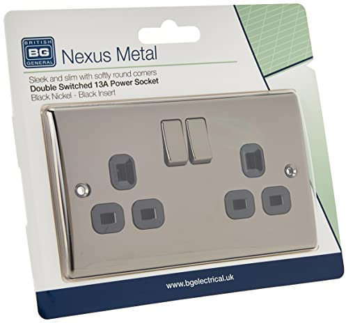 BG Electrical Socket, Black Nickel, 1