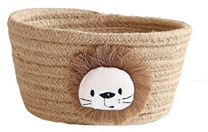 Cesto portaoggetti in tessuto, piccolo contenitore carino in corda di cotone intrecciato, cestino per scaffali multiuso per la casa, ufficio, scrivania, decorazione
