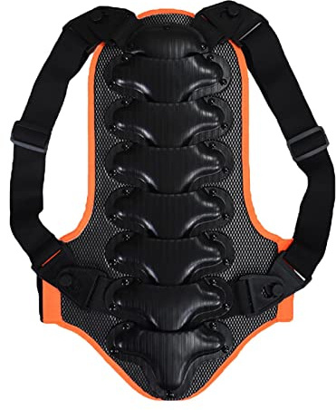 Ronyme Protector de espalda para niños, almohadilla protectora para niños, para snowboard, equitación, deportes, motocicleta, negro, l
