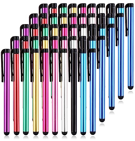 Eingabestift 50 Stück Touchscreen Stift Stylus Pen für Touch Screens Geräte, für Tablets iPad mini Pro Smartphones Huawei Samsung Galaxy 10 Farben