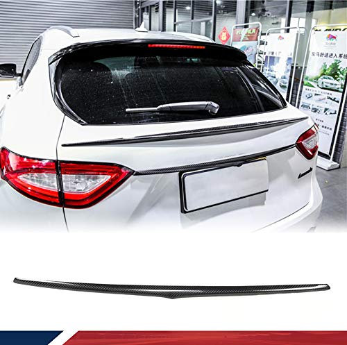 XUETAO Spoiler en Fibre de Carbone Convient pour Maserati Levante Sport Utility 2016-2020 Pièces personnalisées Arrière Milieu Spoiler Coffre Aile Spoiler Kits de carrosserie
