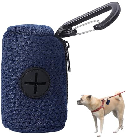 Fulenyi Porte-Sac à crottes de Chien | Distributeur de Sacs à déchets en Tissu maillé avec Fermeture éclair | Distributeur de Sacs pour Chiens de capacité, Support de Sacs à excréments