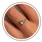 Btysun Rings for Women with Birthstone,Adjustable Rings for Women August Birthday Gifts Stocking Stuffers Wife 14k Dainty Gold Ring Christmas Gift for Friends Wedding Anniversary Jewelry