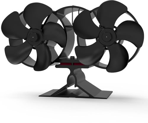 YAZIONG Ventilateur Poele à Bois 6 Pales avec Thermomètre, Ventilateur de Cheminée Alimenté Par la Chaleur pour Poêle à Bois/Cheminée/Gaz/Bûche (Grand)