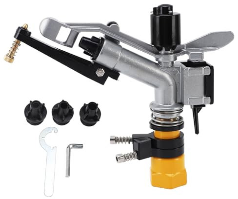 Irrigatore per prato Irrigatore a impatto Irrigatore a impatto 360 gradi Auto Rotante Irrigazione per grandi aree Irrigatore con interfaccia FNPT da 1 ‑1/2 pollici per cortile giardino prato
