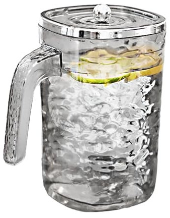 Pitcher with Lid, Thickened Pitcher, Heat-Resistant Juice Container, Hot/Cold Water Pitcher, Carafe for Hot/Cold Water, Large Iced Tea Pitcher, Beverage Pitcher, Secure Lid Pitcher, Insulated