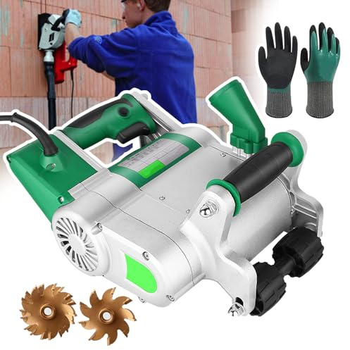 pedenencelia Scanalatore Elettrico per Muri,Scanalatrice per Muri da 1100 W, Tagliatrice Muri in Cemento,20-30 Mm/Maniglia Mobile Antiscivolo,con Guanti E Lama per Sega 25/35