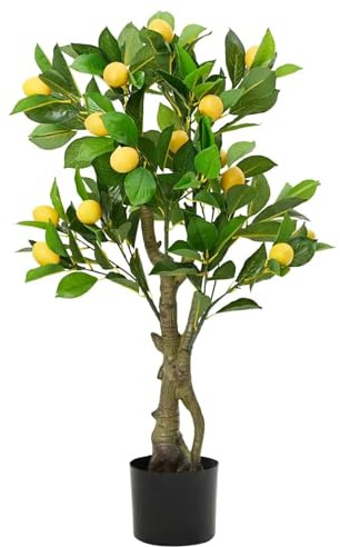 Gecheer Konstgjord citronträd 234 blad 90 cm grön