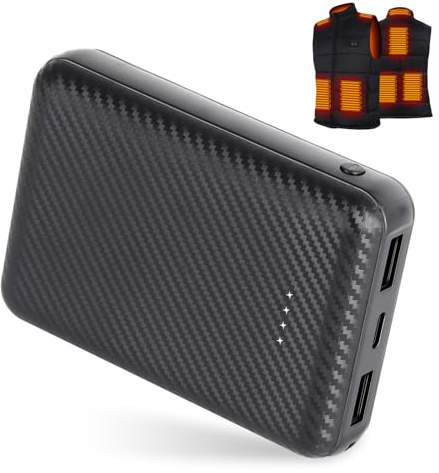 Glifetoy Extern batteriuppvärmd väst, 1 2 000 mAh, Power Bank för uppvärmd jacka, uppvärmda västar, smartphone och sovsäck, ersätter bärbar laddare 5 V 2 A för uppvärmda kläder