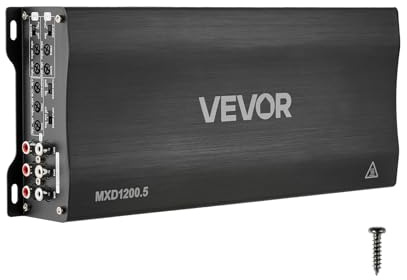 VEVOR Amplificatore Audio per Auto a 5 Canali Potenza a Ponte di Classe D max. 4x100 W a 4 Ohm/4x 200 W a 2 Ohm+1x1000 W a 2 Ohm / 1x500 W a 4 Ohm, Amplificatore per Veicoli Multicanale
