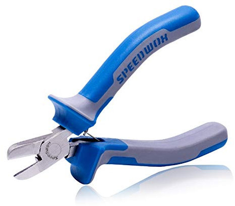 SPEEDWOX Pinze diagonali da 10,5 cm di piccolissima taglierina in plastica di precisione laterale in plastica per taglio laterale, micro pinze funzionali professionali con molla per di gioielli