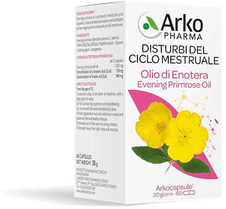 Arkopharma Arkocapsule - Olio Enotera Bio Integratore Alimentare, 60 Capsule