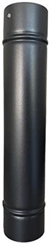 Tubo per Stufa a Legna in Lamiera porcellanata per Canna Fumaria (Tubo da 50H cm - 12 Ø cm, Nero Opaco)